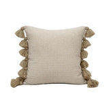 Farmhouse Boho Cotton Throw Pillow with Tassel