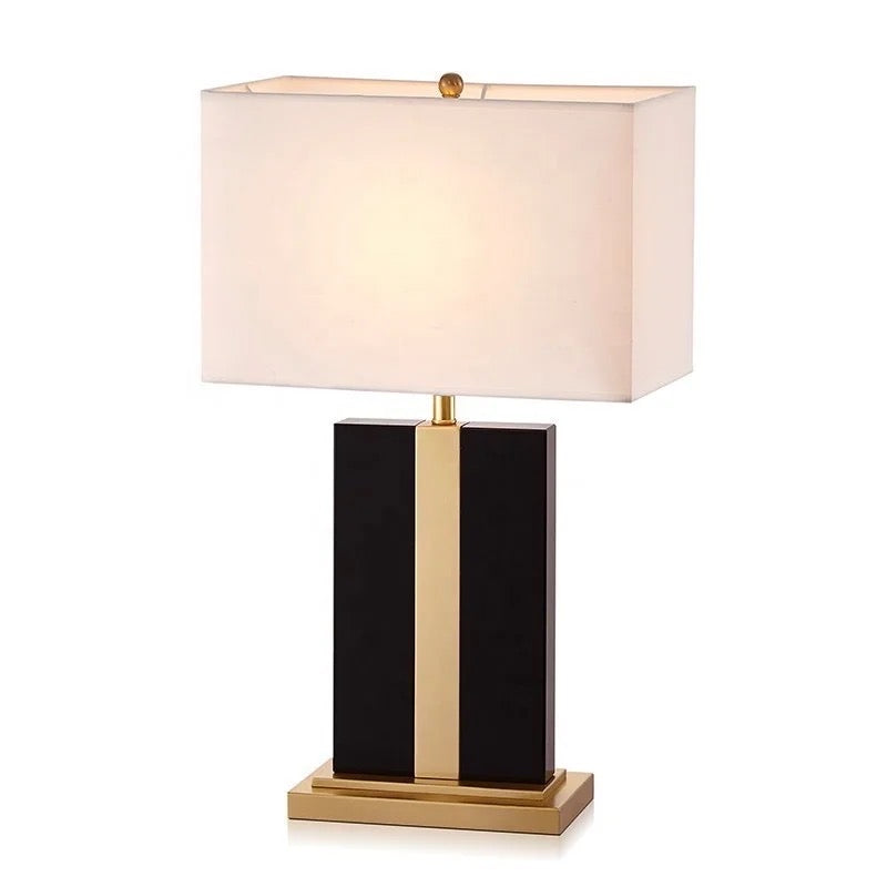 Quinn Black and Brass Finish Table Lamp - Modern Lighting Fixture