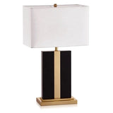 Quinn Table Lamp - Contemporary Black and Brass Design