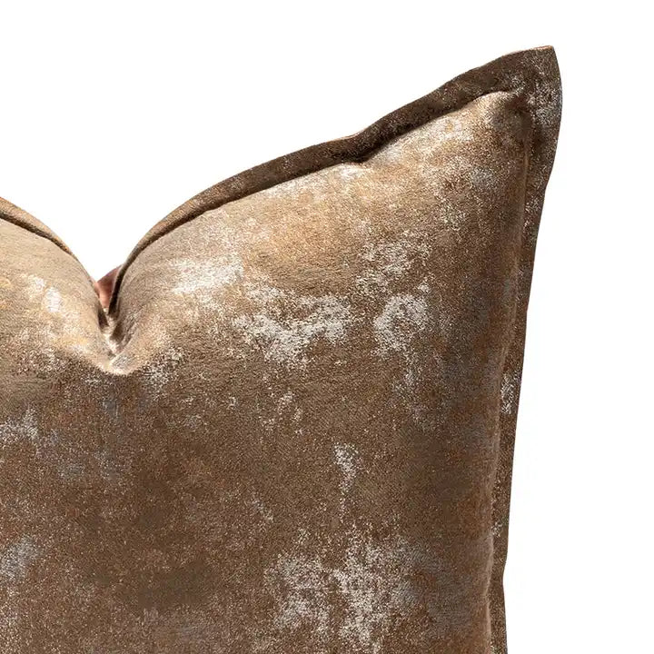 Ethan 22" Brown Polyester Throw Pillow