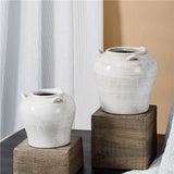 Vintage Inspired White Ceramic Vase fro office home interior design 