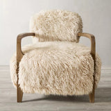 Contemporary Faux Fur Armchair for Living Room