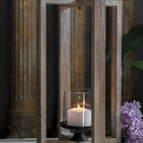 Amelia Rustic Farmhouse Wooden Candle Holder