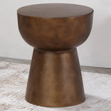 Stylish brass end table with a distinctive shape for a modern home