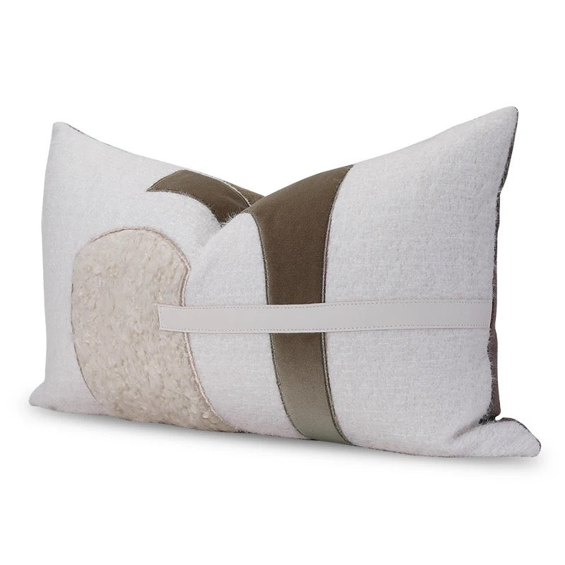 Lumbar Throw Pillow with Polyester Suede - Jayden